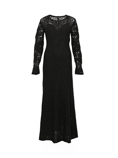 Abito lungo in pizzo con fodera D. Exterior | 612552NERO